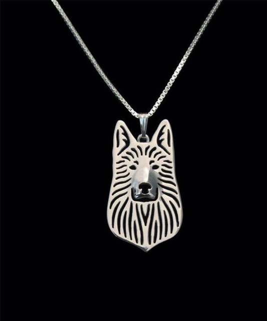 White Swiss Shepherd pendant & chain