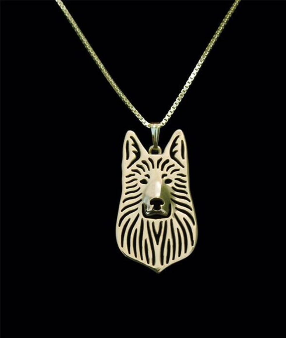 White Swiss Shepherd pendant & chain