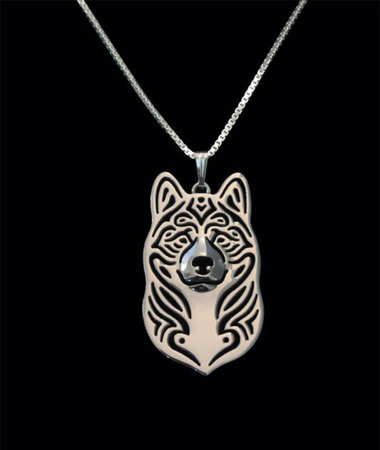 American Akita. Pendant and necklace